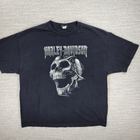Harley Davidson Myrtle Beach 3D Skull T-shirt Mens XXL Black Bravado Tag 2016 - Picture 6 of 15